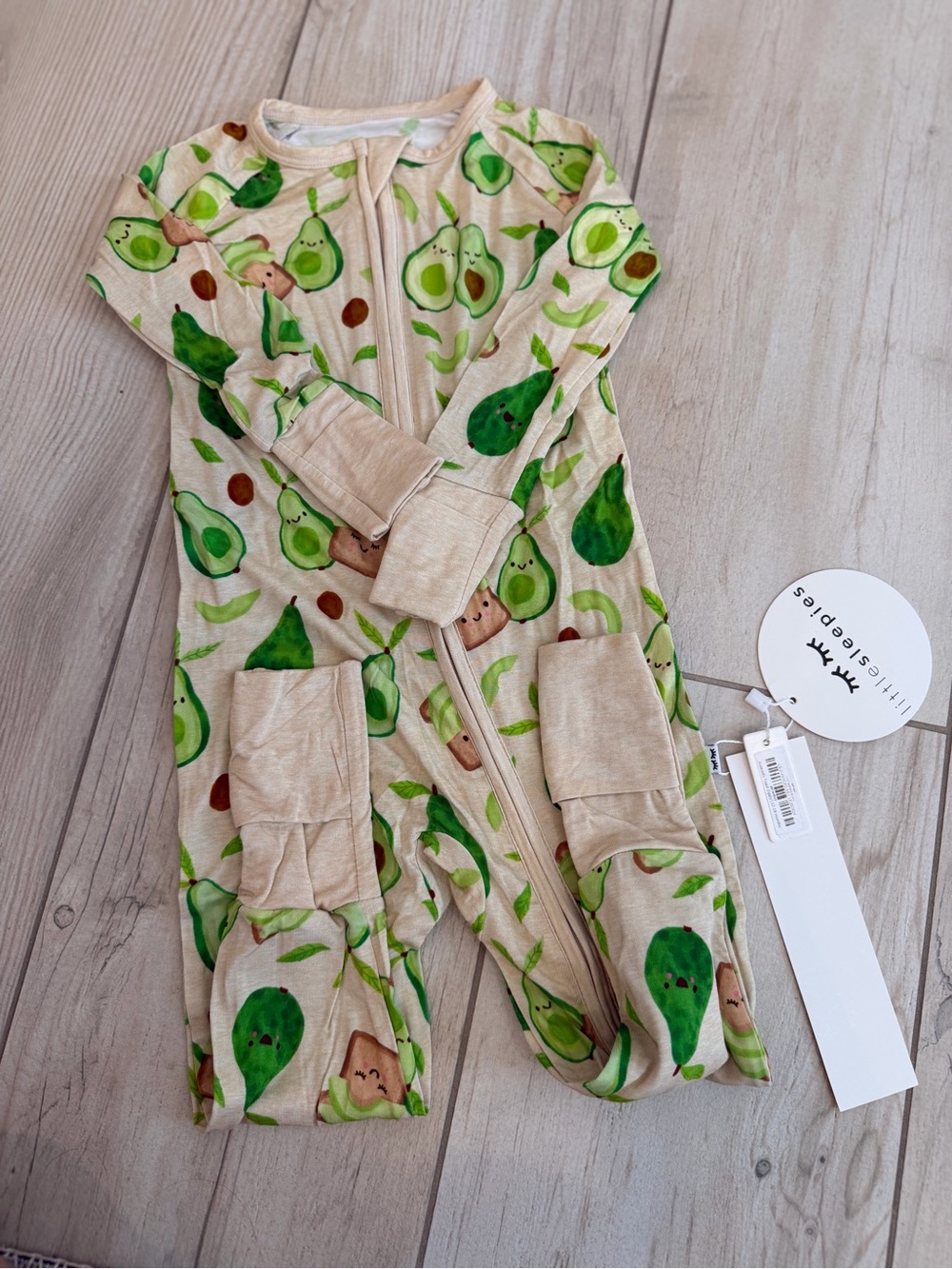 Little Sleepies Avocado Toast Print Footed One-Piece